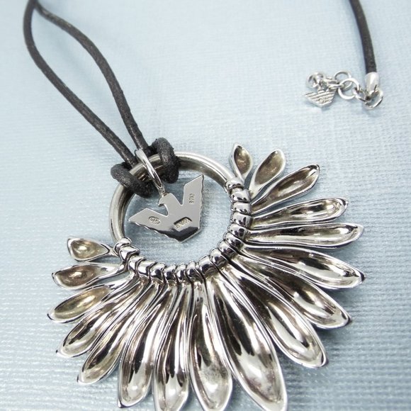 EMPORIO ARMANI Sterling Silver Logo Necklace - Picture 5 of 5